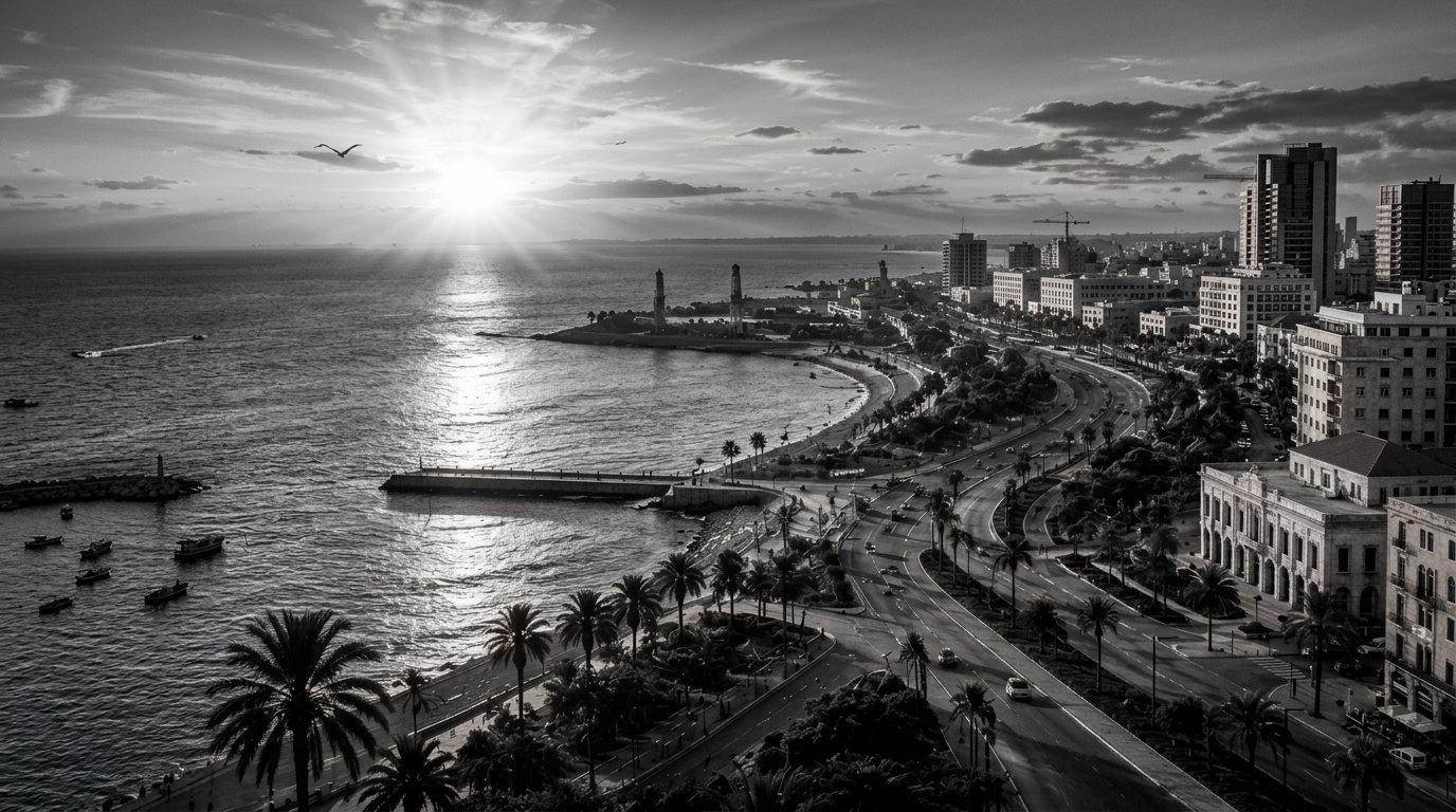 Benghazi Mediterranean coastline and corniche
